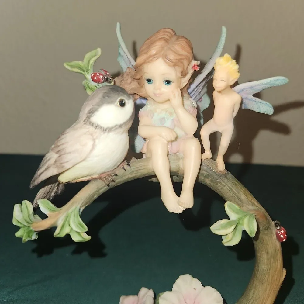 Pacific Giftware Fantasy Resin Fairys & Bird Table Accent Decor